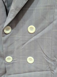 Plaid Blazer and Shorts Set