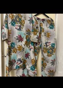Elegant Floral Kurta Set with Palazzo Pants