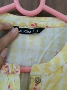 Yellow Floral Print Kurta