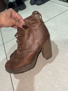 Brown Heeled Ankle Boots