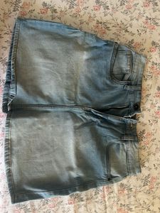 Light Wash Denim Mini Skirt