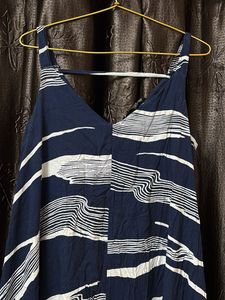 Navy Blue Striped Maxi Dress
