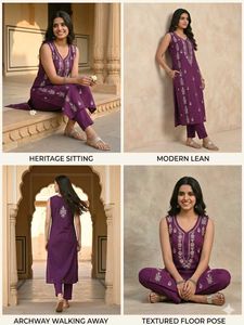 Royal Purple Sleeveless Cotton Kurti😻🫣