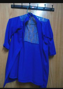 Blue Lace Back Cardigan