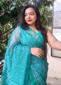Beautiful Teal Blue Saree