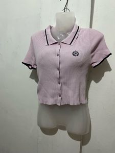 Cute Pastel Pink Polo Top