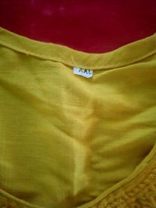 Vibrant Yellow Embroidered Kurta XXL