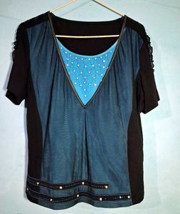 Stylish Embellished V-Neck Top