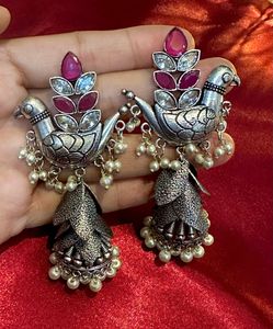 Designer Peacock Jhumka Earrings