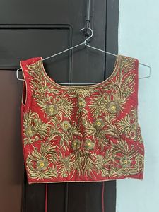 Red - Golden Embroidered lehanga choli