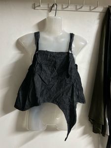 Black Asymmetrical Crop Top