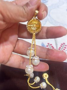 Elegant Pearl &amp; Crystal Dangle Set