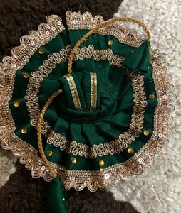 Elegant Green Laddu Gopal  dress with Sequins