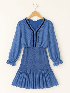 Chic Blue Polka Dot Dress