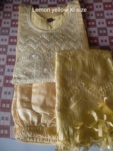 Cotton Silk Kurta Set With Dupatta L , Xl