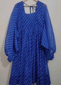 Blue🔵Striped Frock Dress For 34 Bust