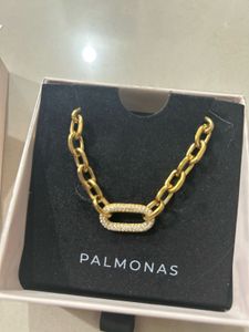 PALMONAS Gold Chain Necklace with Rhinestone
