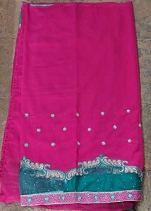 Net Sequins Border Embroidered Saree