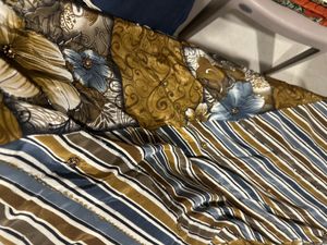 Elegant Floral &amp; Striped Saree
