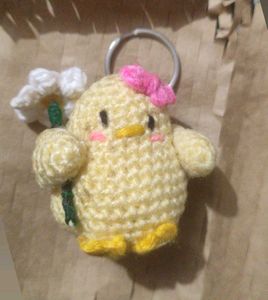 Cute Crochet Chick Keychain