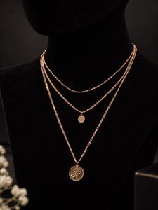 Layered Coin Pendant Necklace