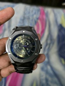 Stylish Men's Chronograph Watch Gunmetal toned