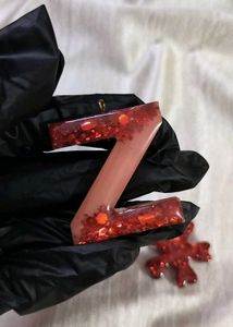 Red Glitter Resin Letter Z Charm