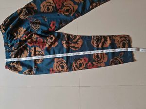 Cored set Teal Floral Print Kurta with pant ,no us