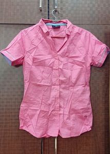 Women Pink Collar Shirt