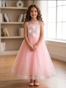 Princess Pink Tulle Flower Dress
