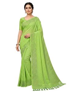 Elegant Black Saree with Heart Motifs
