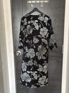 Black Floral Print Kurta