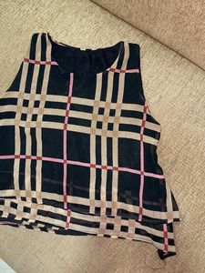 Sleeveless Stripes Crop Top