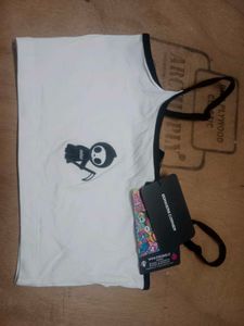BONKERS CORNER White Graphic Print Top