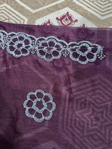 Elegant Maroon Embroidered Saree