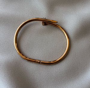 ANTI TARNISH GOLD PLATED &amp; DIAMOND NAIL BRACELET