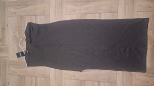 Strapless Lace Trim Back Zip Split Thigh Dress