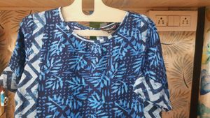 Indigo Blue Printed Kurta