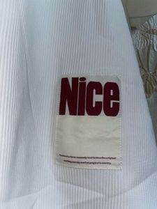 White "Nice" Textured Tunic Top