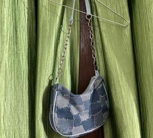 Denim Patchwork Shoulder Bag