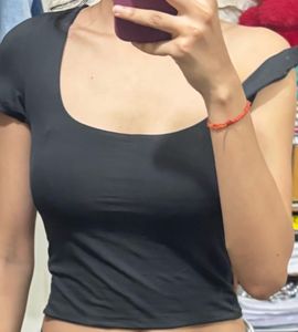 Black Asymmetrical Neck Crop Top customised
