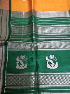 Green &amp; Yellow paithani Saree