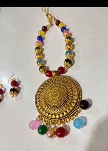 Boho Beaded Necklace &amp; Earring Set