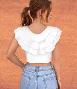 Chic White Ruffled Top
