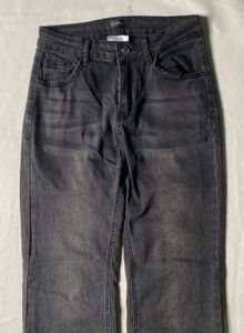 Gray Flared Denim Jeans
