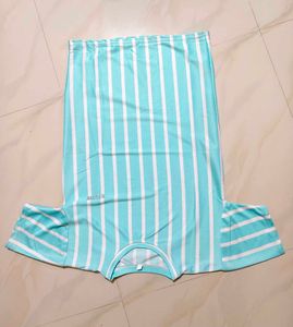 Teal and White Striped T-Shirt