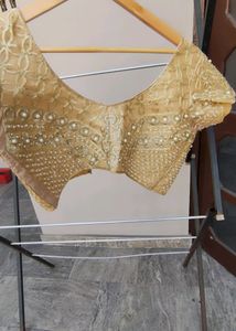 Fancy Readymade Sequence Golden Blouse for Wom