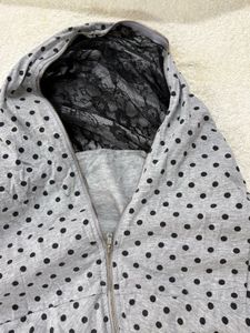 y2k Polka Dot Zip-Up Hoodie