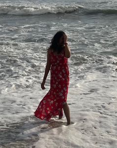 Red Floral Maxi Dress