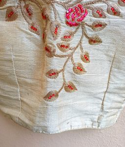 Zari Embroidery Blouse With Red Stone Work